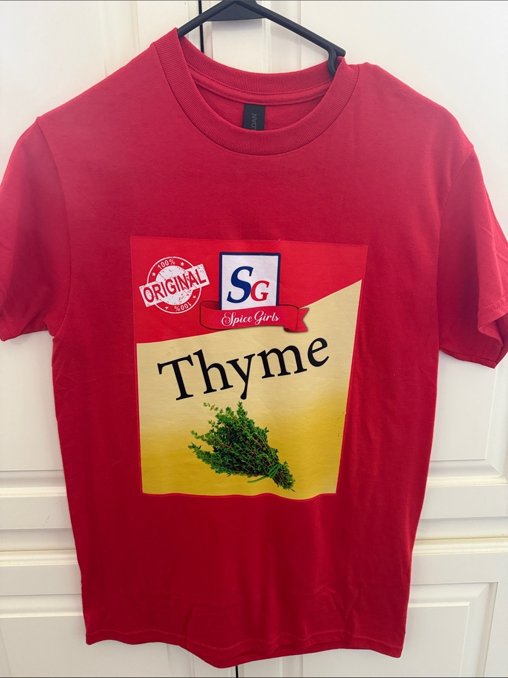 Thyme Red spice girl T-shirt costume